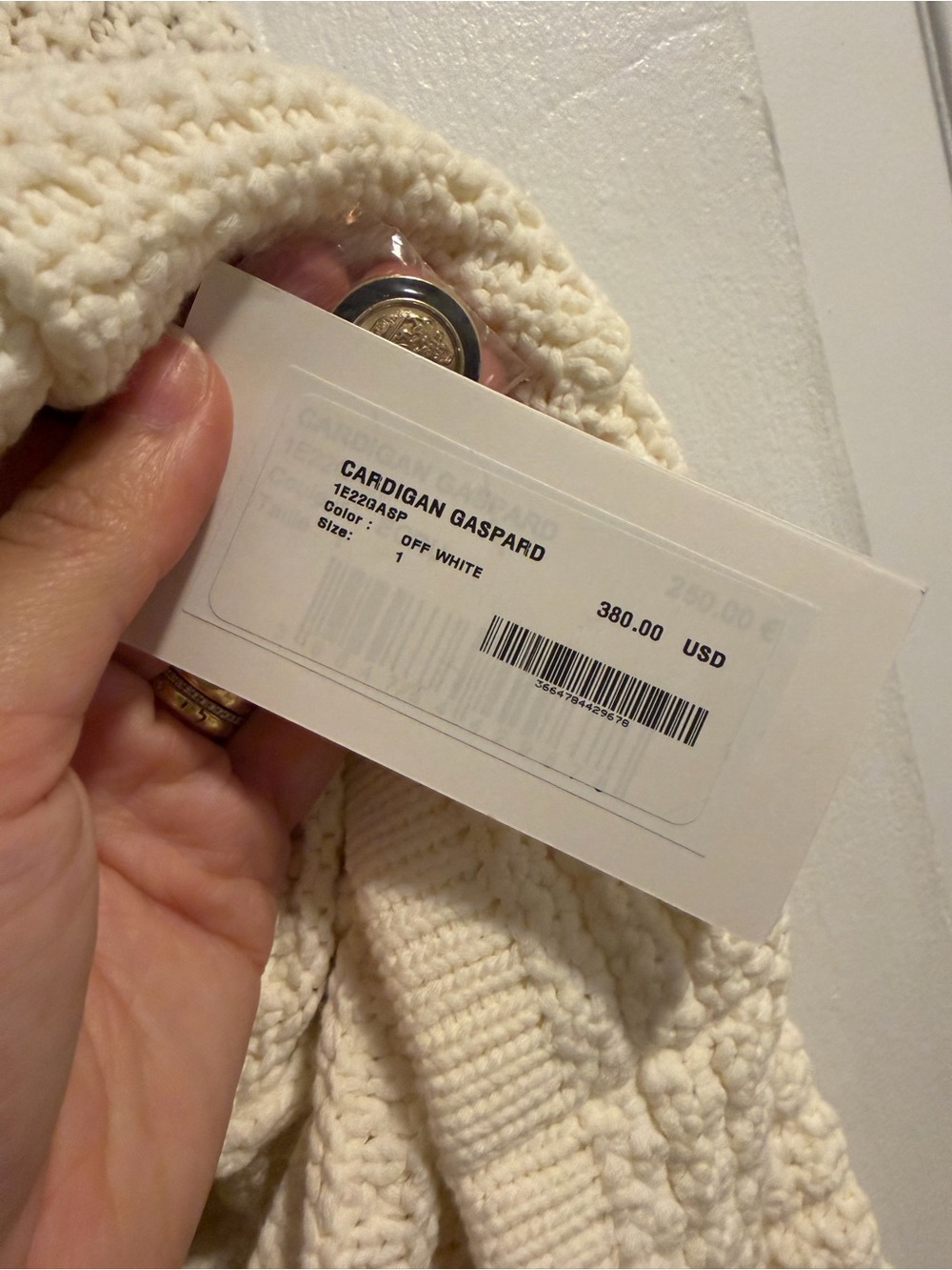 ba&sh Ivory Chunky Knit Button Jacket - Picture 3 of 4
